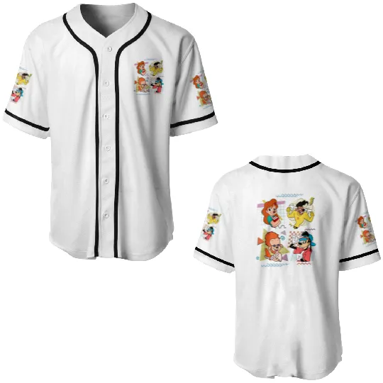Goofy Baseball Jerseys, Kids Disney Baseball Jerseys, Vintage Goofy Movie Powerline