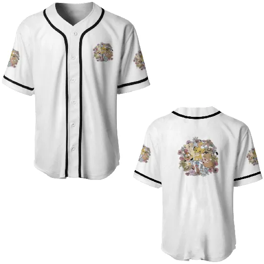 Vintage Floral Lion King, Timon and Pumbaa Baseball Jerseys, Floral Disney Baseball Jerseys