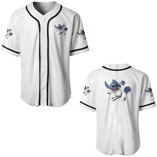 Disney Lilo & Stitch Karate Kick Black Belt Cute Baseball Jerseys