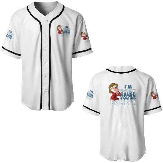 Disney I'm Grumpy Because You're Dopey Baseball Jerseys, Snow White Grumpy Baseball Jerseys