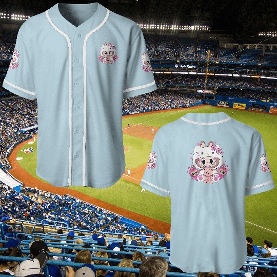 HK Lababa Cute Bunny Youth Baseball Jerseys - Adorable Labubu Monsters Graphic Baseball Jerseys for Kids