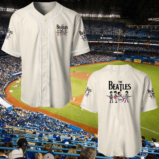 The Beatles Cartoon Baseball Jerseys, Beatles Band Baseball Jerseys, Music Vintage Baseball Jerseys, 90s The Beatles Fan Baseball Jerseys, Rock Band Baseball Jerseys