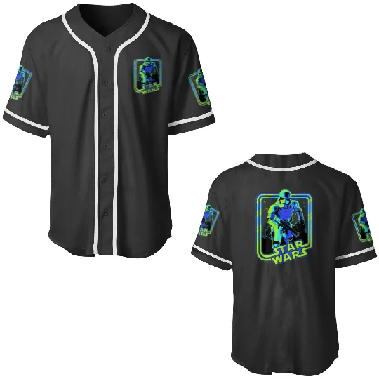 Star Warss Stormtrooper Glow Neon Disney+ Baseball Jerseys