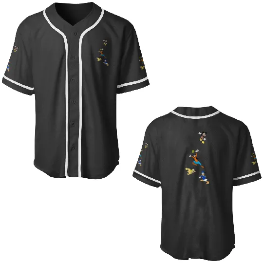 Disney Mickey And Friends Goofy Donald Falling Cartoon Icons Baseball Jerseys