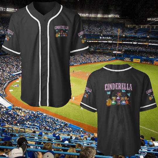 Disney Cinde Cute Cinderellas Helpers Group Shot Logo Baseball Jerseys