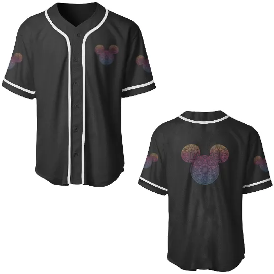 Womens Disney Mickey And Friends Mandala Mickey Ears VNeck Baseball Jerseys