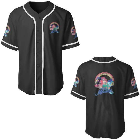 Disney Little Mermaid Pastel Rainbow Retro Premium Premium Baseball Jerseys