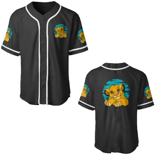 Disney The Lion King Young Simba Resting Blue 90s Baseball Jerseys
