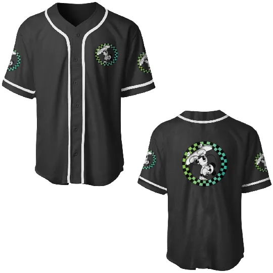 Disney - Mickey Skateboard Checkered Circle Baseball Jerseys