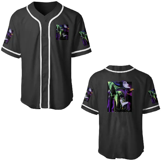 Disney Sleeping Beauty Maleficent Large Side Portrait Baseball Jerseys