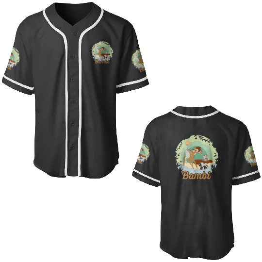 Disney Bambi Thumper And Flower Paper Cut Portrait Baseball Jerseys