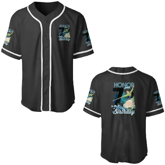 Disney Mulan Portrait Honor Your 7th Birthday Baseball Jerseys
