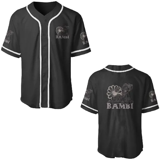 Disney Bambi Floral Outline Light Baseball Jerseys