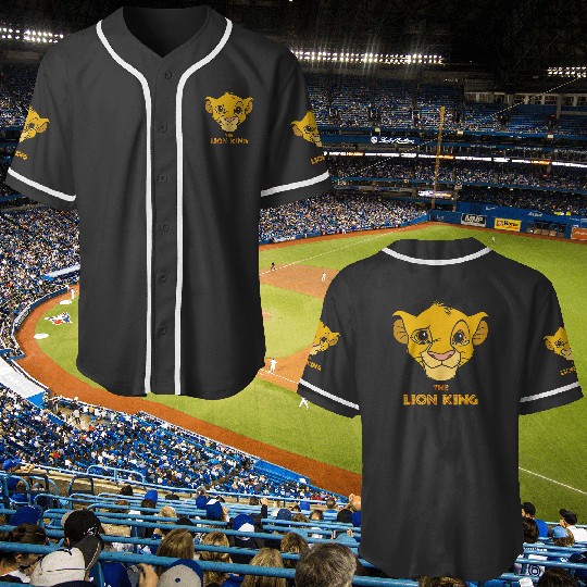 Disney The Lion King Young Simba Portrait & Title Logo Baseball Jerseys