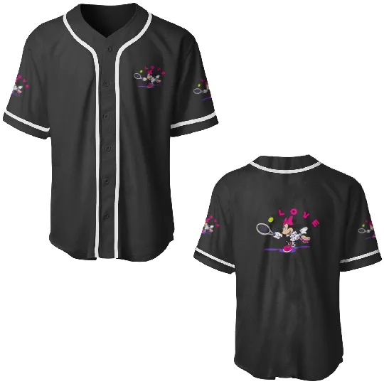Disney Minnie Mouse Sports Love Tennis Player Baseball Jerseys
