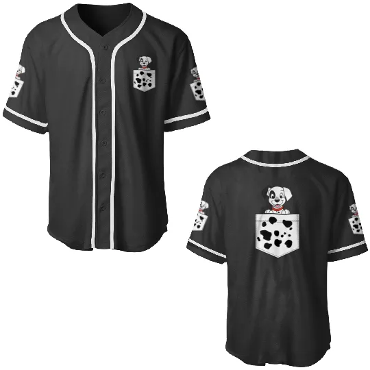 Disney 101 Dalmatians Patch Puppy Dotted Pocket Logo Baseball Jerseys