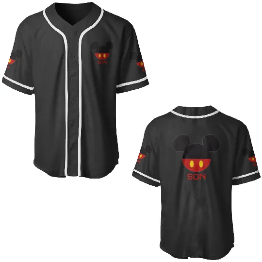 Disney Mickey Mouse Red Shorts Icon Son Family Baseball Jerseys