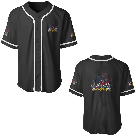 Disney Mickey Classic 4th Of July  Fireworks Crew Baseball Jerseys