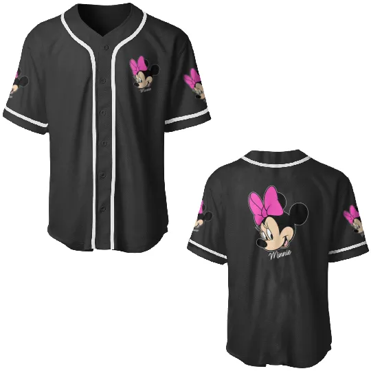 Kids Disney Mickey And Friends Minnie Mouse Big Face Toddler Baseball Jerseys