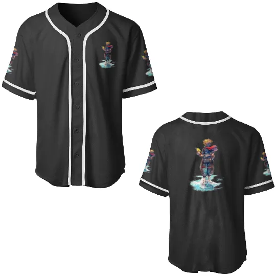 Disney Kingdom Hearts Sora Keyblade Hero Faded Starfish Baseball Jerseys