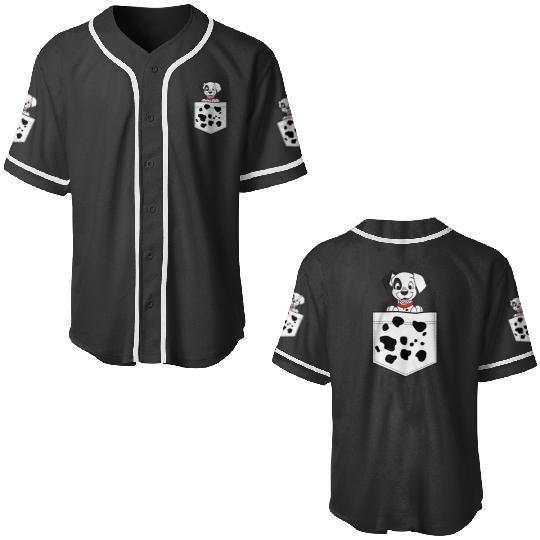 Disney 101 Dalmatians Patch Puppy Dotted Pocket Logo Baseball Jerseys
