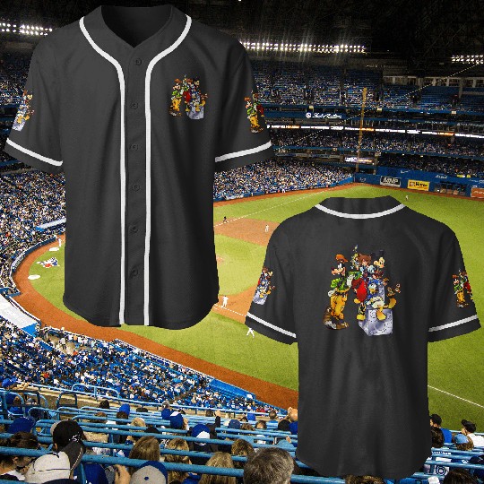 Disney Kingdom Hearts Goofy Mickey & Donald Sora Block Shot Baseball Jerseys