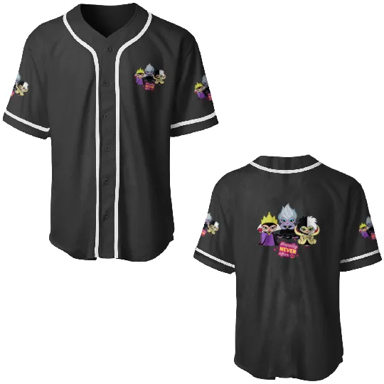 Disney Villains Queen Ursula Cruella Happily NEVER After Baseball Jerseys