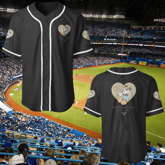 Disney Minnie Mouse Tennis Club Beverly Hills  Logo Baseball Jerseys