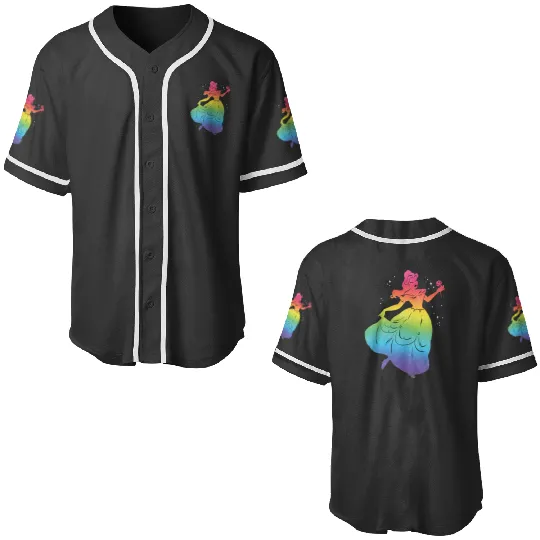 Disney Princess Belle Rainbow Gradient Beauty and the Beast Baseball Jerseys
