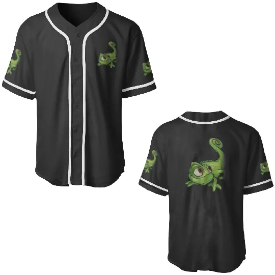 Kids Disney Tangled Pascal Adorable Chameleon Color Sketch Icon Baseball Jerseys