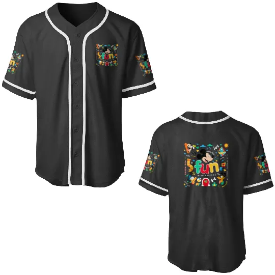 Disney Mickey And Friends Fun With Friends Icon Jumble Baseball Jerseys