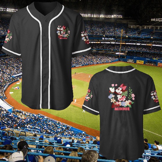 Disney Love Minnie Mouse Botanical Garden Flowers Spring Baseball Jerseys