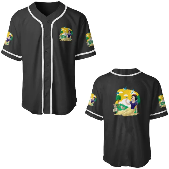 Disney Princess - Snow White Forest Scene Bunnies Birds Baseball Jerseys