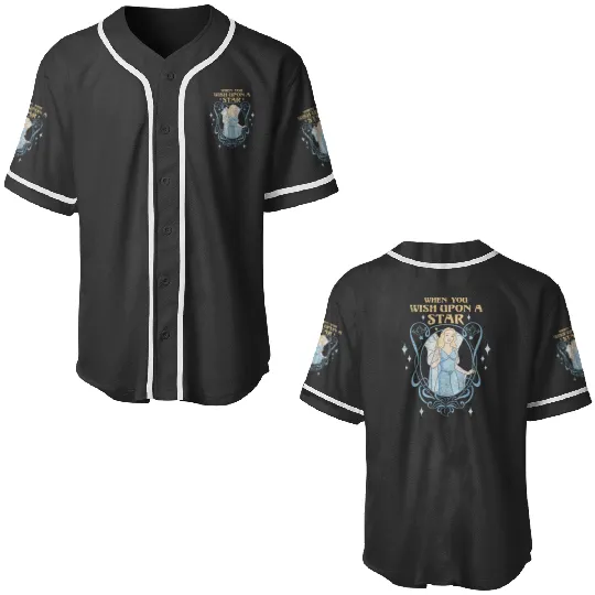 Disney Pinocchio Blue Fairy Wish Upon a Star Baseball Jerseys