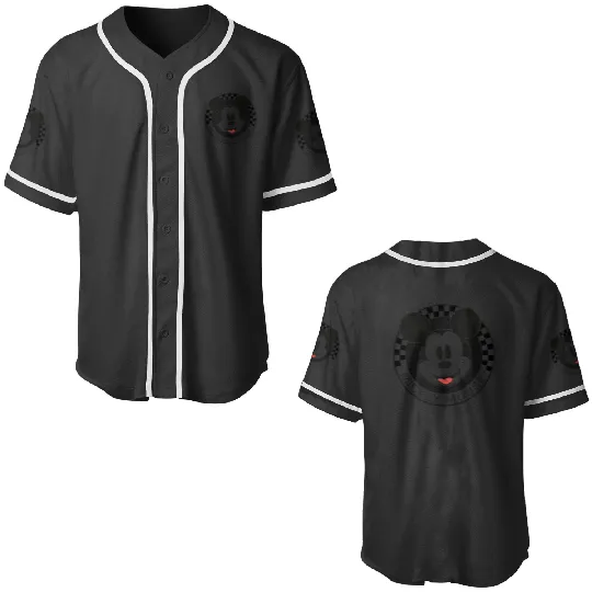 Disney Mickey And Friends Mickey Mouse Checkerboard Circle Short Sleeve For unisexchil Baseball Jerseys