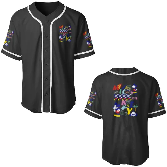 Disney Mickey Mouse Vintages Never Bored Baseball Jerseys