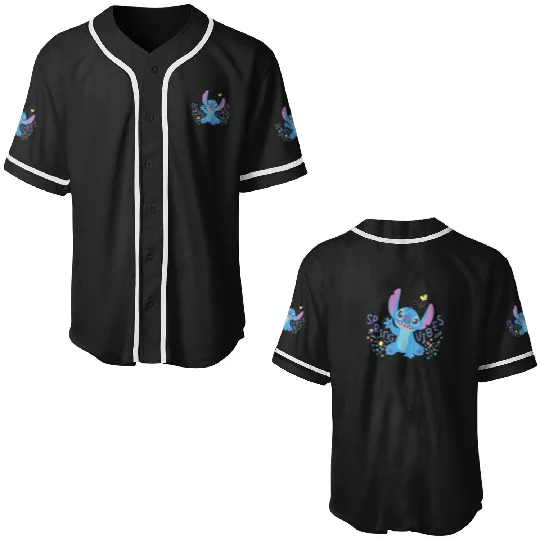 Disney Stitch with Flowers Butterfly Easter Spring Vibes Baseball Jerseys