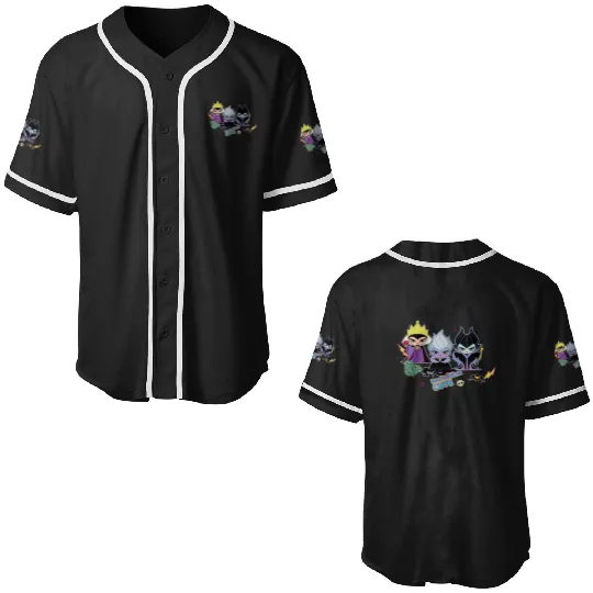 Disney Villains Chibi Dont Call Us Cute Baseball Jerseys