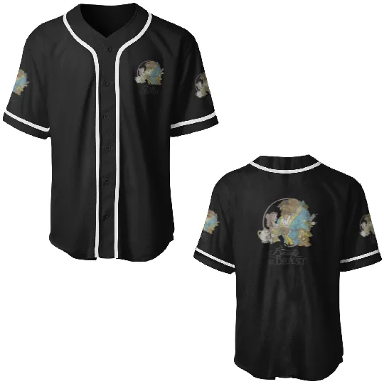 Womens Disney Beauty And The Beast Group Shot VNeck Baseball Jerseys