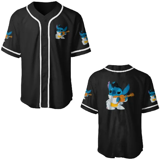 Discover Disney Lilo Stitch Iconic Elvis Stitch Ready To Play Logo Tank Top Baseball Jerseys