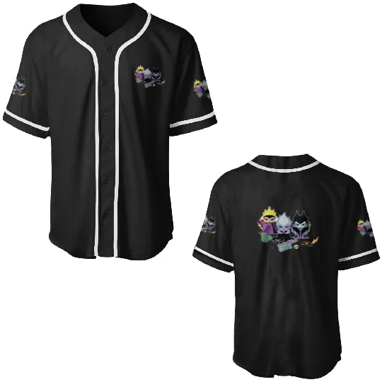 Disney Villains Chibi Dont Call Us Cute Baseball Jerseys