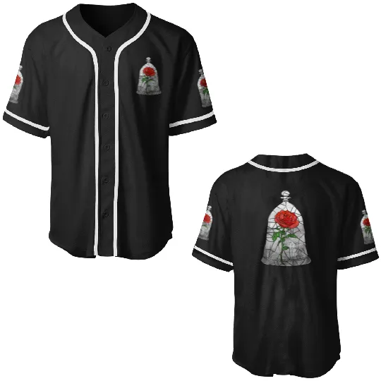 Disney Beauty The Beast Inner Stained Glass Graphic TS Baseball Jerseys