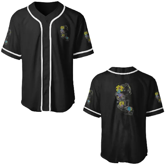 Disney Tangled Rapunzel Floral Sketch Portrait Baseball Jerseys