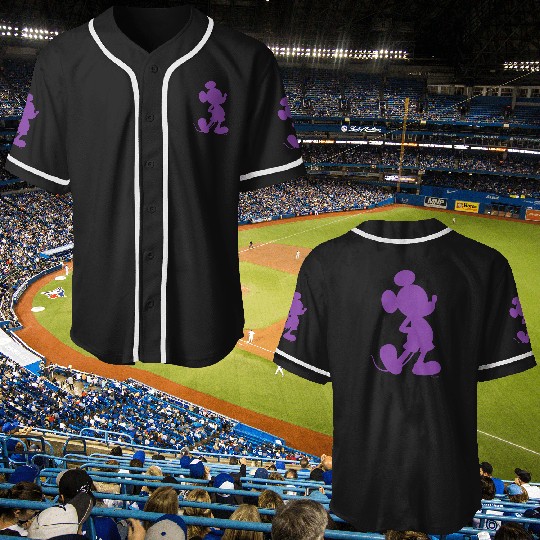 Disney Mickey Mouse Pride Classic Pose Purple Icon Fill Baseball Jerseys