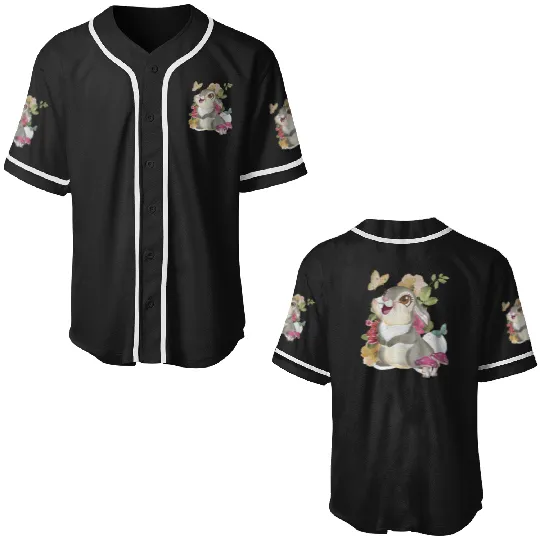 Disney Bambi Thumper Vintagess Floral Portrait Premium Baseball Jerseys