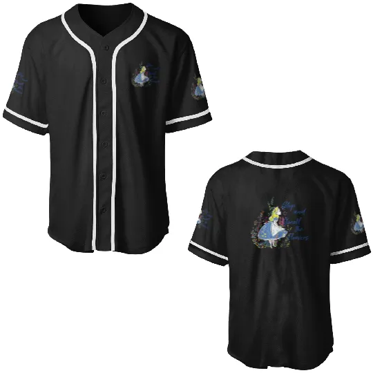 Disneys alice in wonderland stop and smell flowers Baseball Jerseys