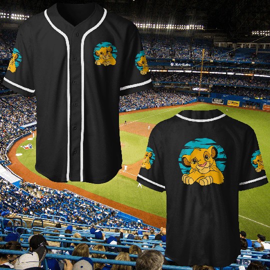 Disney The Lion King Young Simba Resting Blue 90s Baseball Jerseys