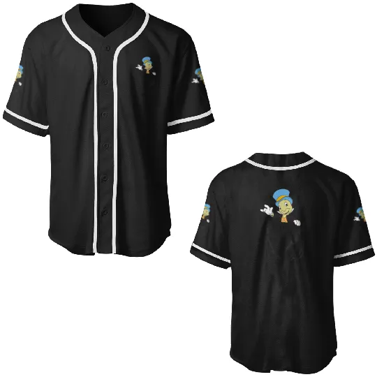 Disney Pinocchio Jiminy Cricket Faux Pocket Baseball Jerseys