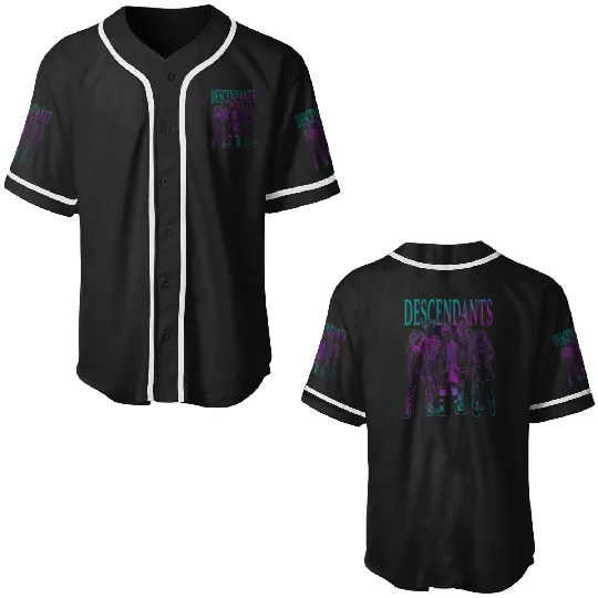 Disney Descendants Group Gradient Outline Poster Baseball Jerseys