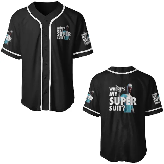 Disney Pixar The Incredibles Vintage Frozone Super Suit Logo Baseball Jerseys